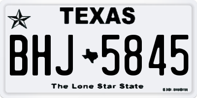 TX license plate BHJ5845