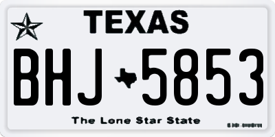 TX license plate BHJ5853