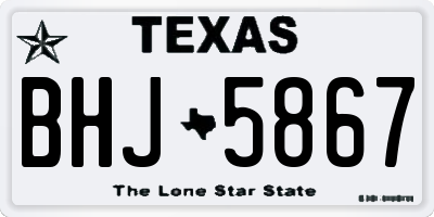 TX license plate BHJ5867
