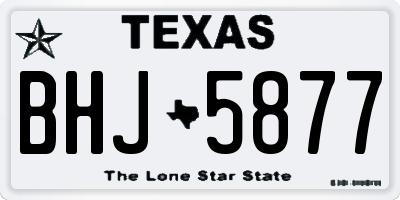 TX license plate BHJ5877