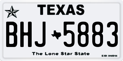 TX license plate BHJ5883