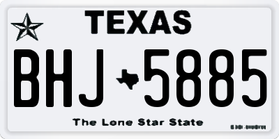 TX license plate BHJ5885