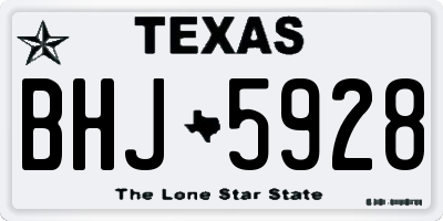TX license plate BHJ5928