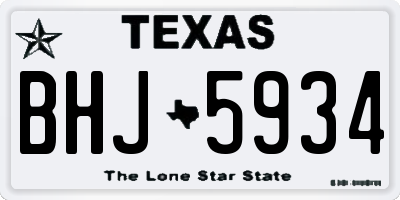 TX license plate BHJ5934