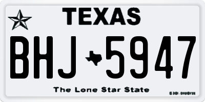 TX license plate BHJ5947