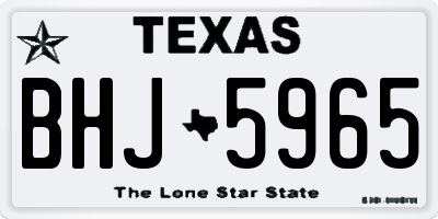 TX license plate BHJ5965