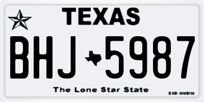 TX license plate BHJ5987