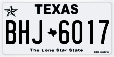 TX license plate BHJ6017
