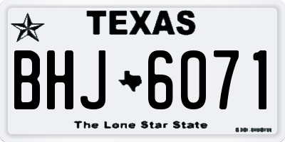 TX license plate BHJ6071
