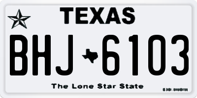 TX license plate BHJ6103