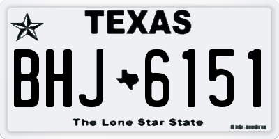 TX license plate BHJ6151