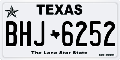TX license plate BHJ6252