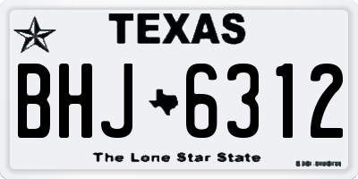 TX license plate BHJ6312