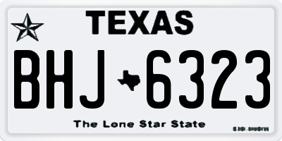 TX license plate BHJ6323