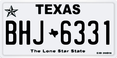 TX license plate BHJ6331