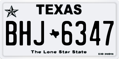 TX license plate BHJ6347