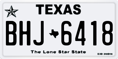 TX license plate BHJ6418