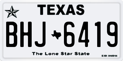 TX license plate BHJ6419