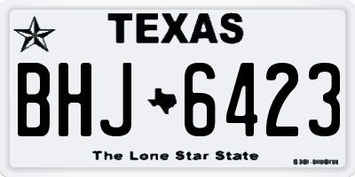 TX license plate BHJ6423