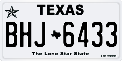TX license plate BHJ6433