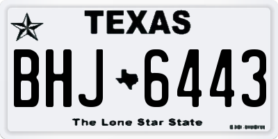 TX license plate BHJ6443