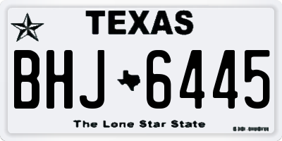 TX license plate BHJ6445