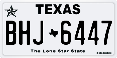 TX license plate BHJ6447