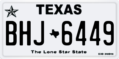 TX license plate BHJ6449