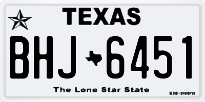 TX license plate BHJ6451