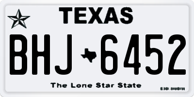 TX license plate BHJ6452