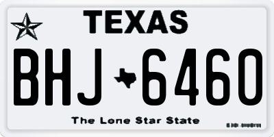 TX license plate BHJ6460