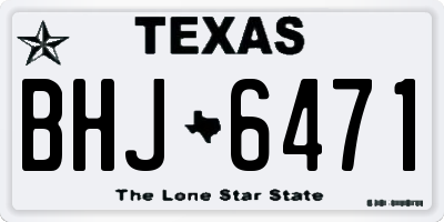TX license plate BHJ6471
