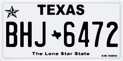 TX license plate BHJ6472