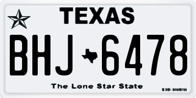 TX license plate BHJ6478