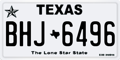 TX license plate BHJ6496