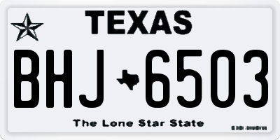 TX license plate BHJ6503