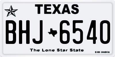 TX license plate BHJ6540