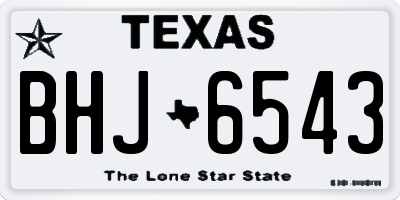 TX license plate BHJ6543