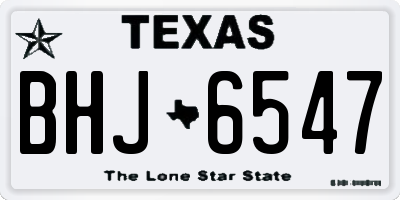 TX license plate BHJ6547
