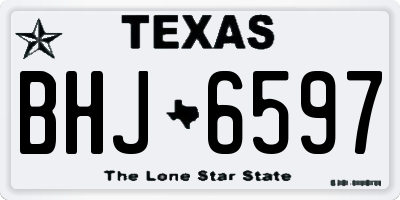 TX license plate BHJ6597