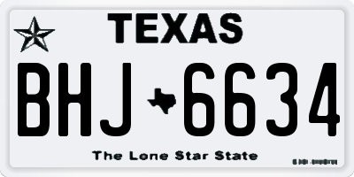 TX license plate BHJ6634