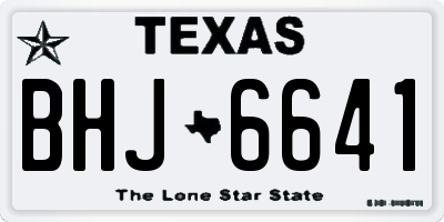 TX license plate BHJ6641