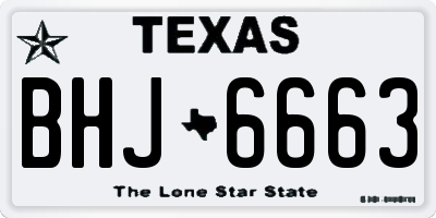 TX license plate BHJ6663