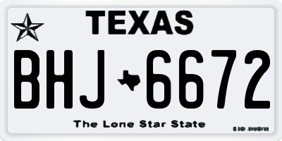 TX license plate BHJ6672