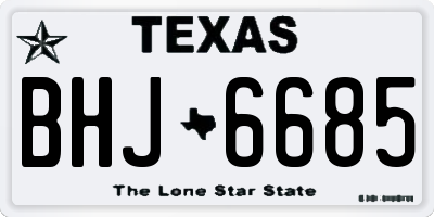 TX license plate BHJ6685