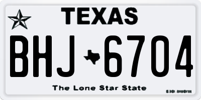 TX license plate BHJ6704