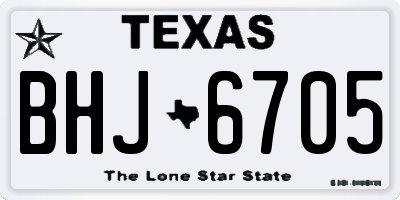 TX license plate BHJ6705