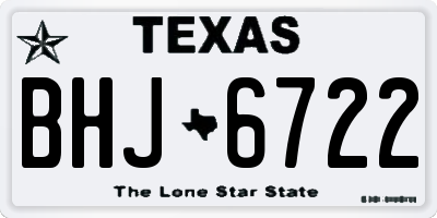TX license plate BHJ6722