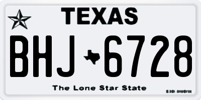 TX license plate BHJ6728