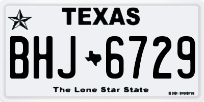 TX license plate BHJ6729